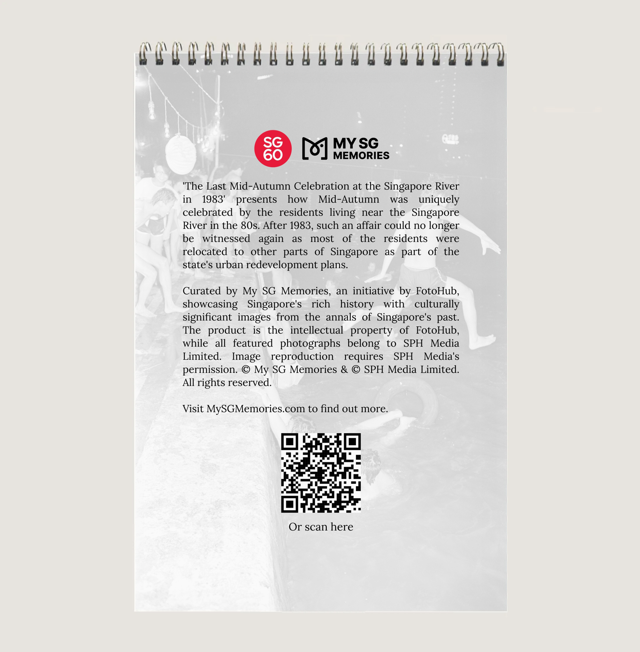 The Last Mid-Autumn Celebration at the Singapore River in 1983 in Sepia Calendar